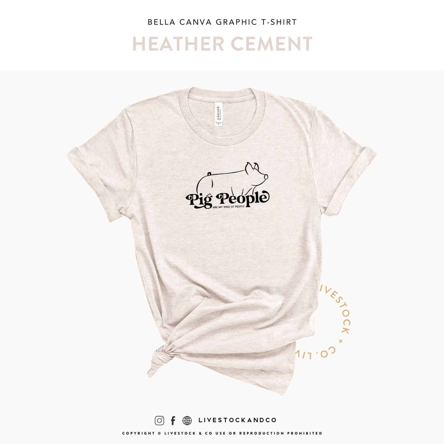 Custom Made Pig People - Adult Graphic T-Shirt Stock Show Livestock - Livestock &amp; Co. Boutique