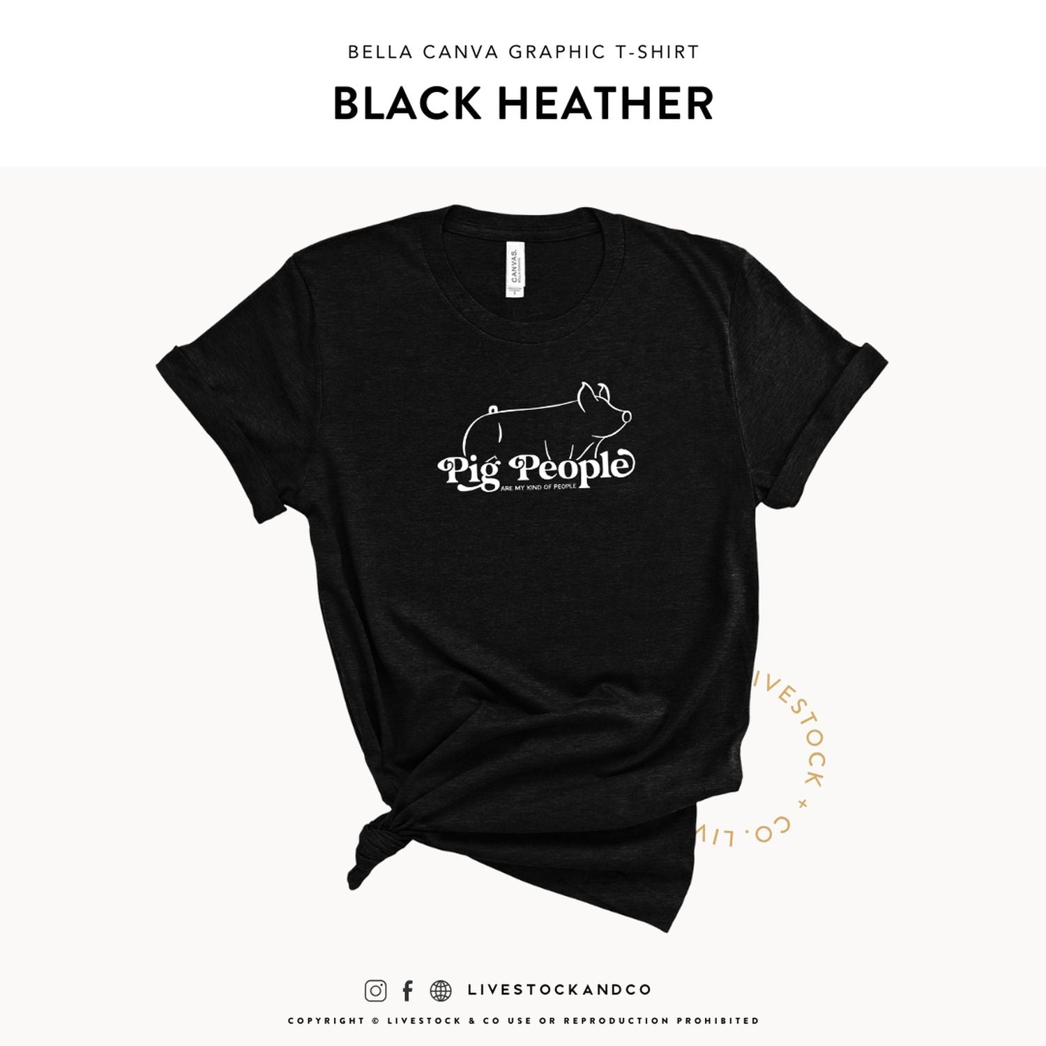 Custom Made Pig People - Adult Graphic T-Shirt Stock Show Livestock - Livestock &amp; Co. Boutique