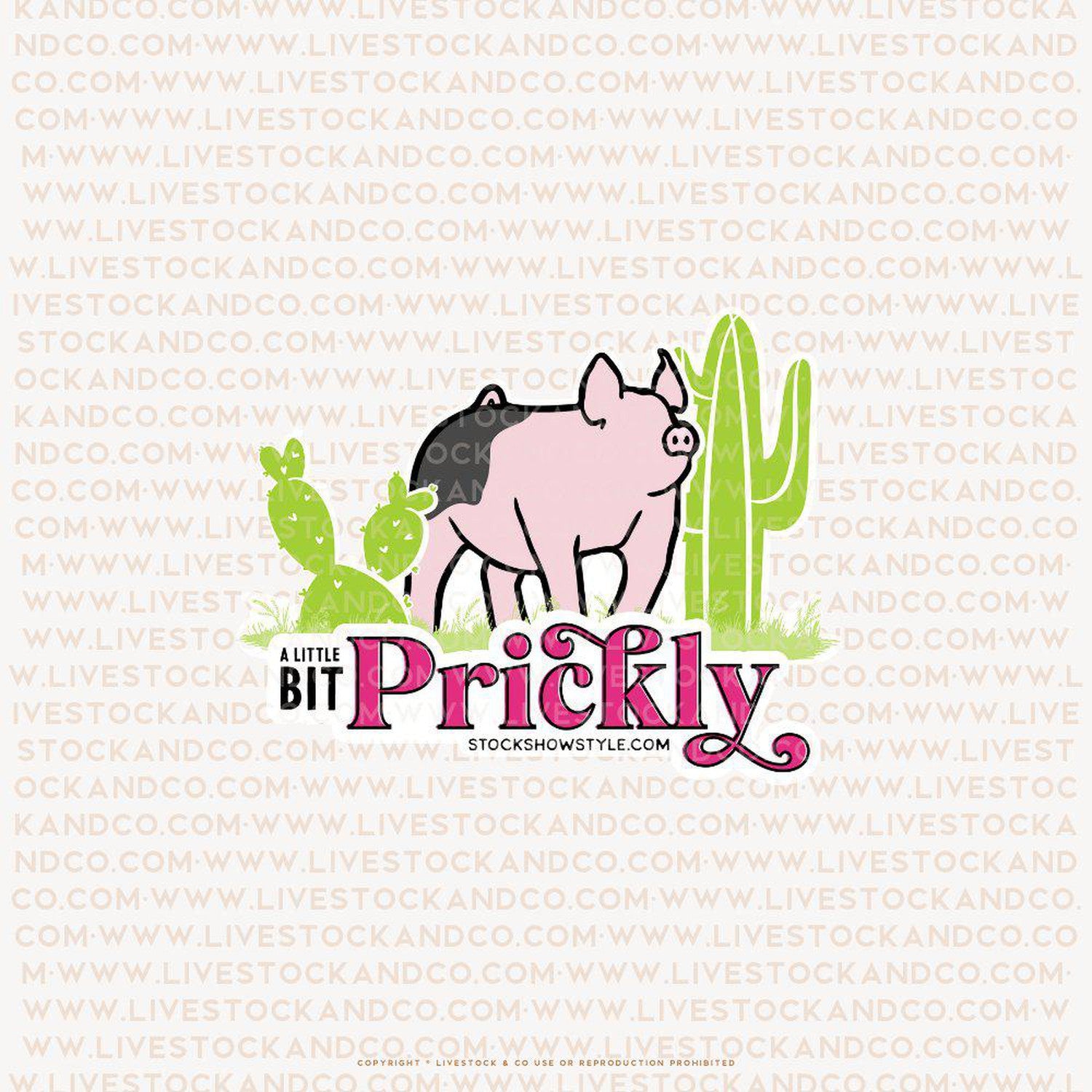 Custom Made Prickly Livestock Stickers Stock Show Livestock - Livestock &amp; Co. Boutique