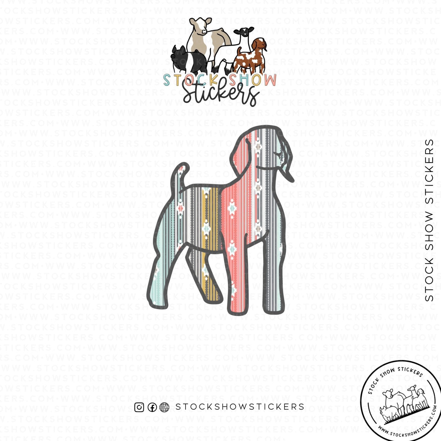 Custom Made Serape Livestock Stickers Stock Show Livestock - Livestock &amp; Co. Boutique