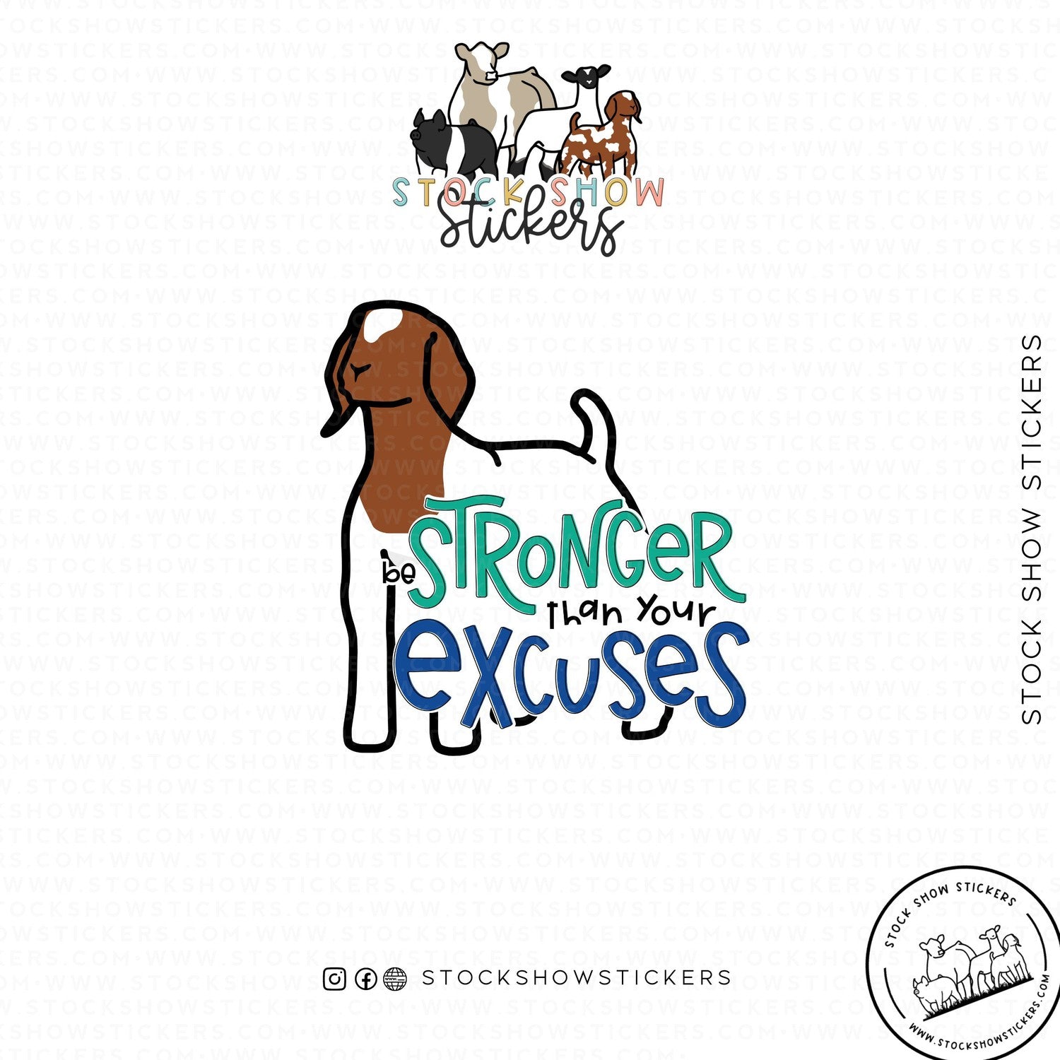 Custom Made Stronger Than Your Excuses Livestock Stickers Stock Show Livestock - Livestock &amp;amp; Co. Boutique