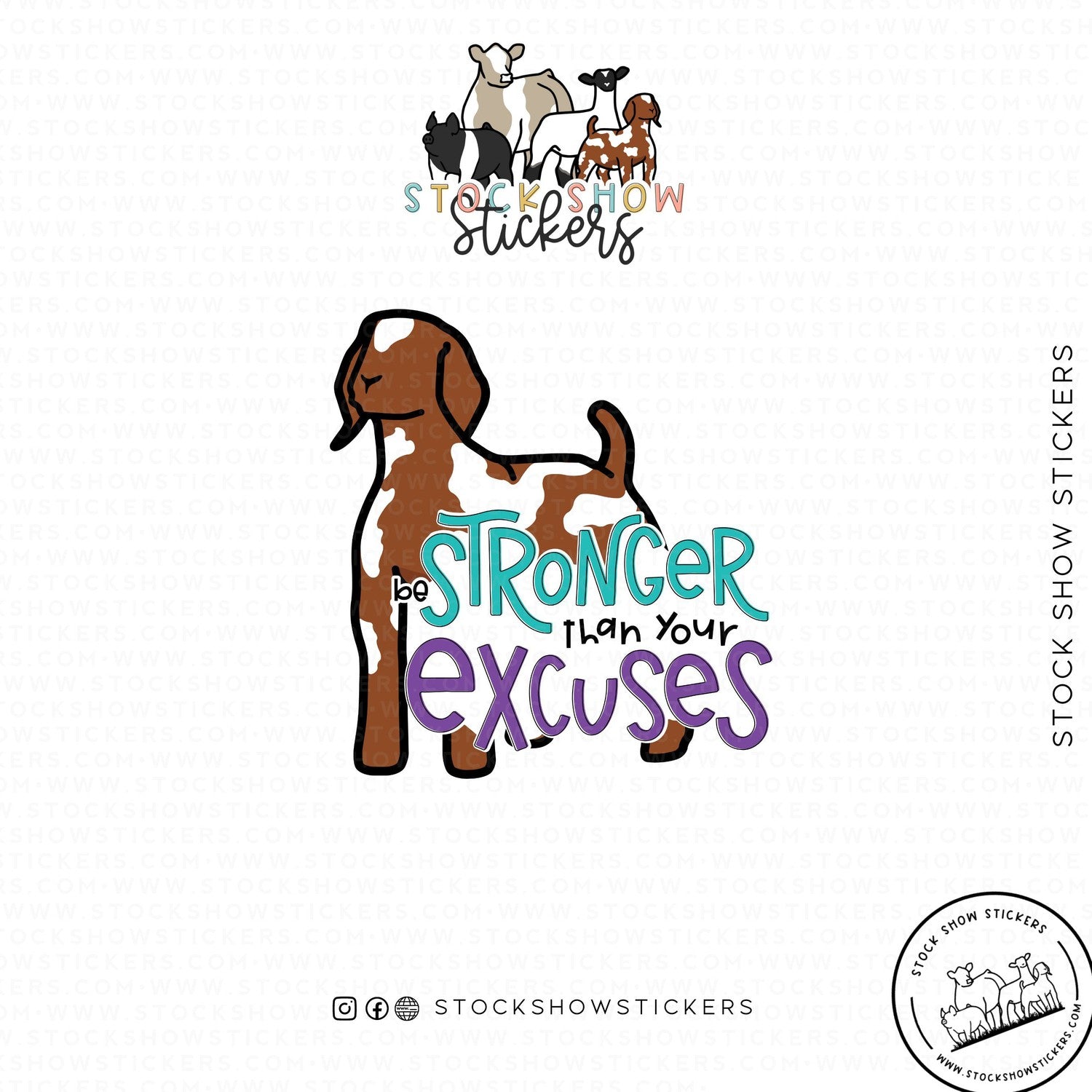 Custom Made Stronger Than Your Excuses Livestock Stickers Stock Show Livestock - Livestock &amp; Co. Boutique