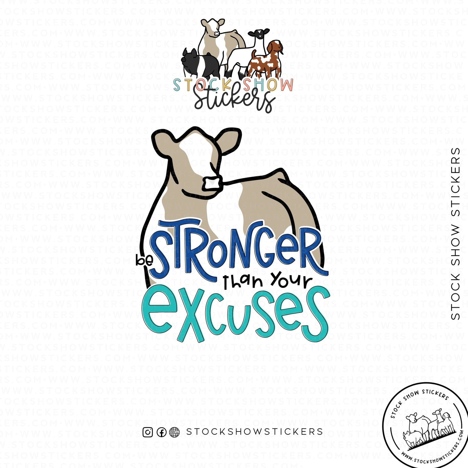 Custom Made Stronger Than Your Excuses Livestock Stickers Stock Show Livestock - Livestock &amp;amp; Co. Boutique