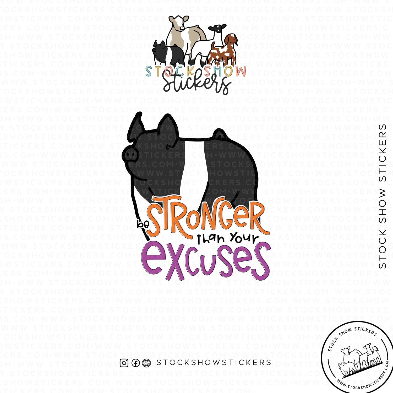 Custom Made Stronger Than Your Excuses Livestock Stickers Stock Show Livestock - Livestock &amp; Co. Boutique