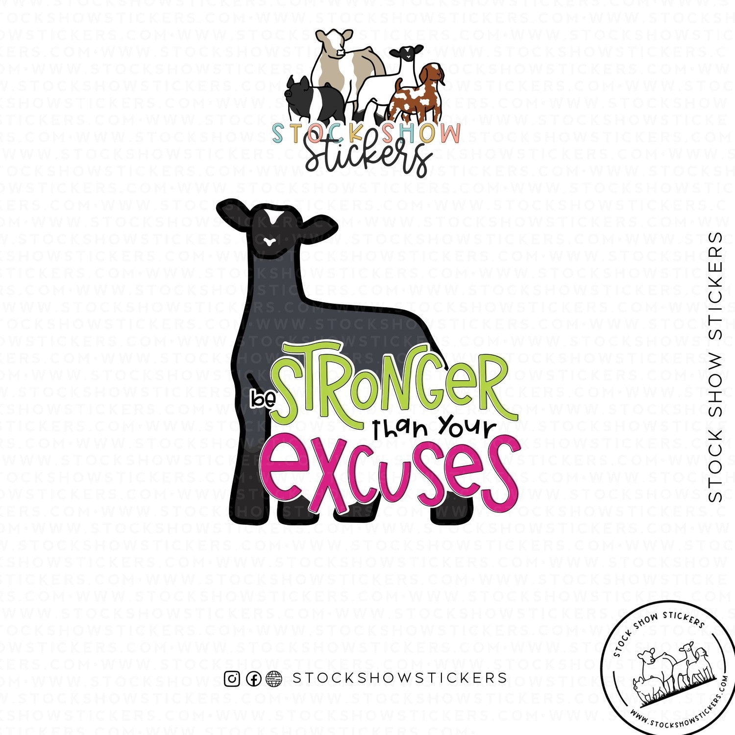 Custom Made Stronger Than Your Excuses Livestock Stickers Stock Show Livestock - Livestock &amp;amp; Co. Boutique