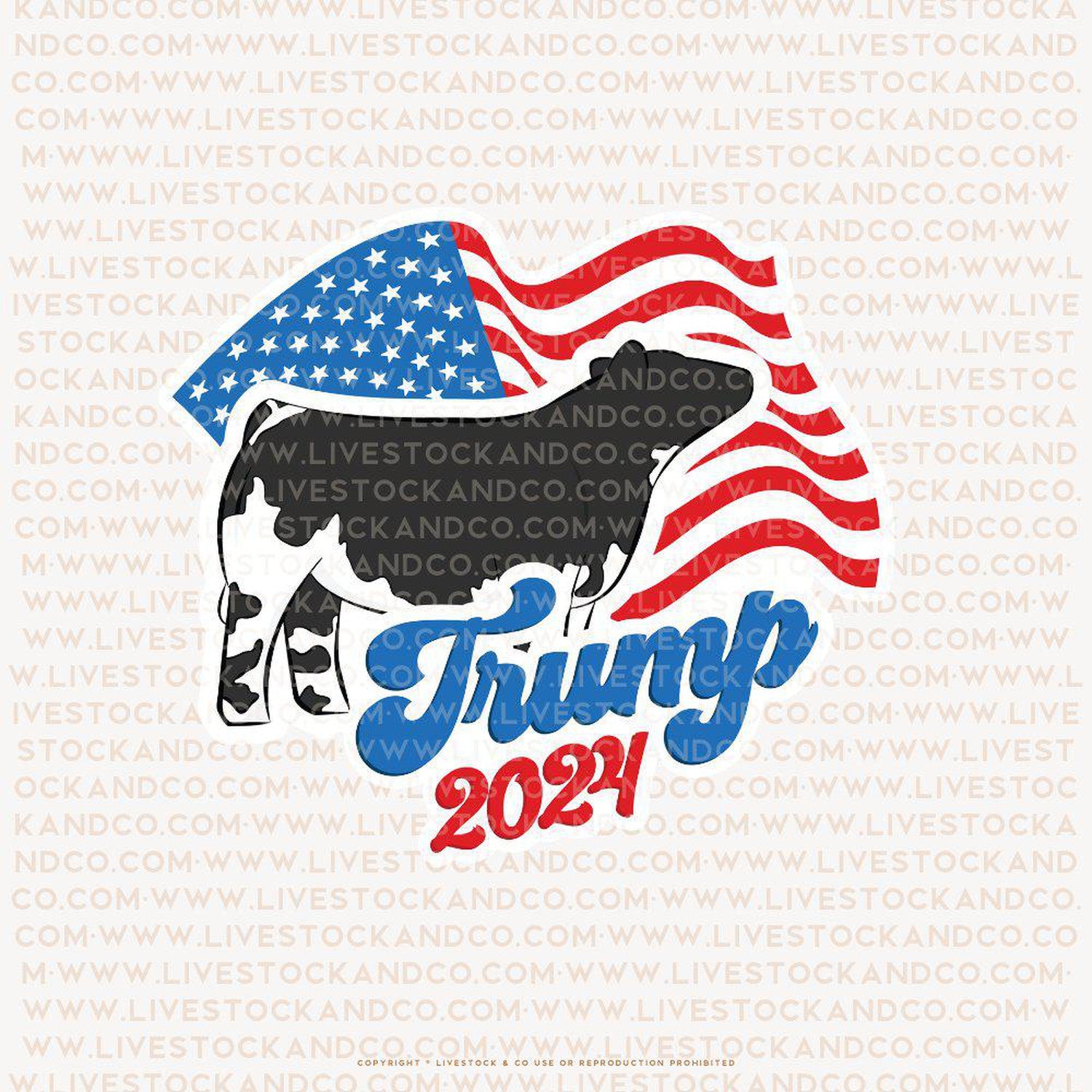 Custom Made Trump 2024 Livestock Stickers Stock Show Livestock - Livestock &amp; Co. Boutique