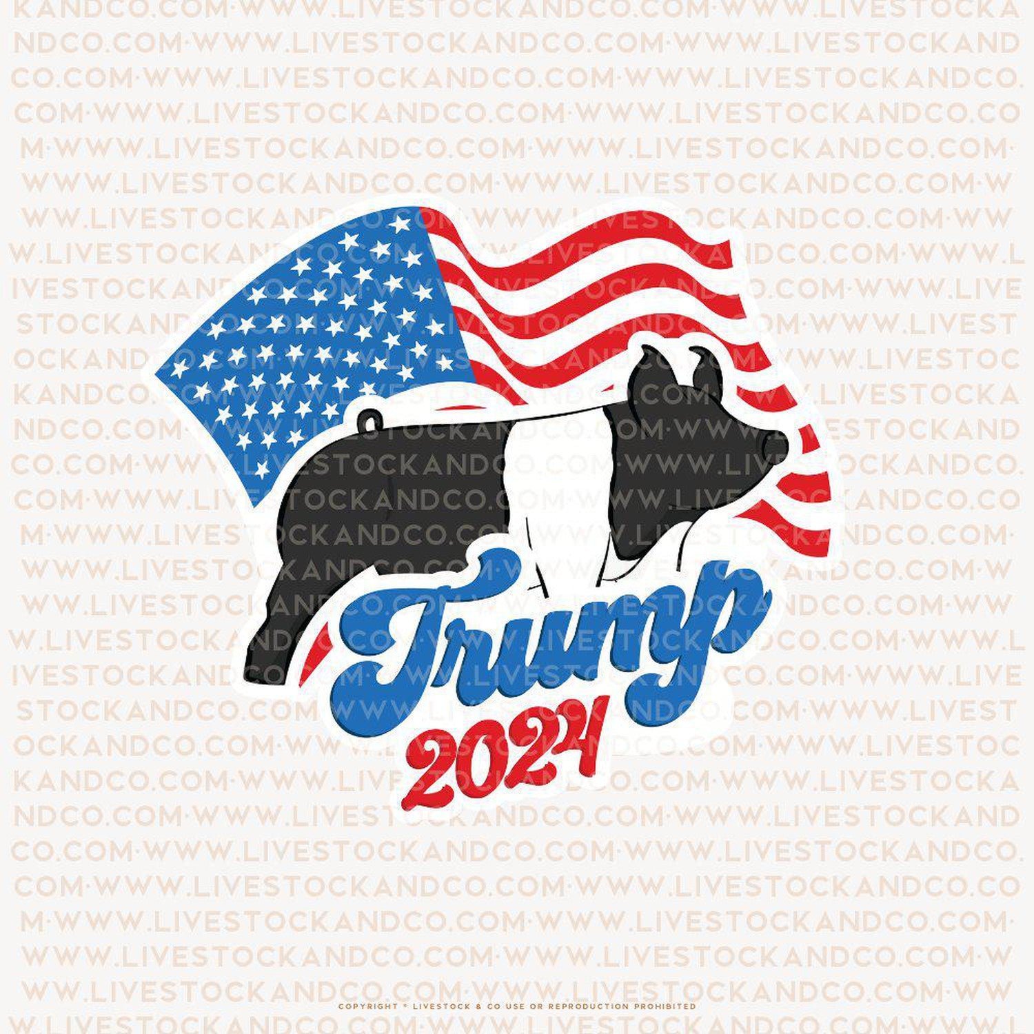 Custom Made Trump 2024 Livestock Stickers Stock Show Livestock - Livestock &amp; Co. Boutique